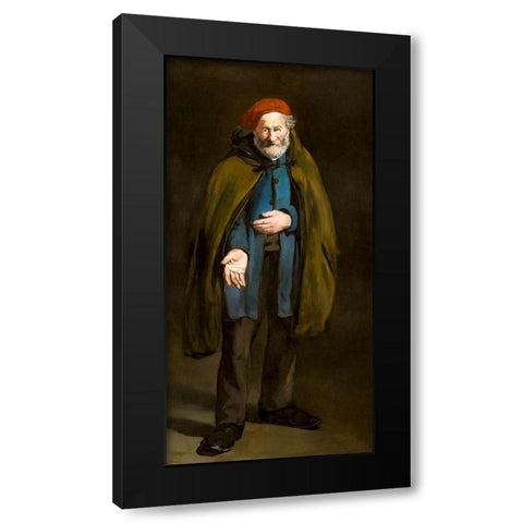 Beggar with a Duffle Coat Black Modern Wood Framed Art Print with Double Matting by Manet, Edouard