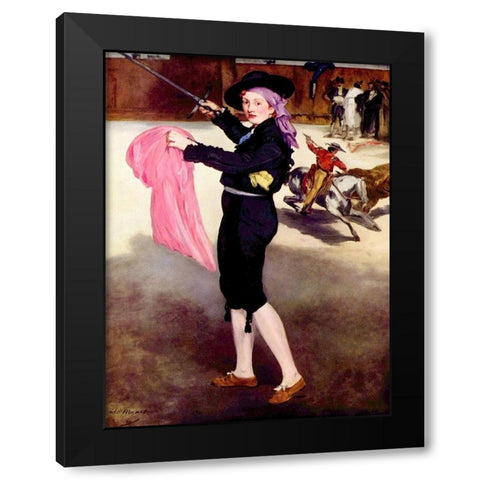Mademoiselle V. in the Costume of an Espada Black Modern Wood Framed Art Print with Double Matting by Manet, Edouard