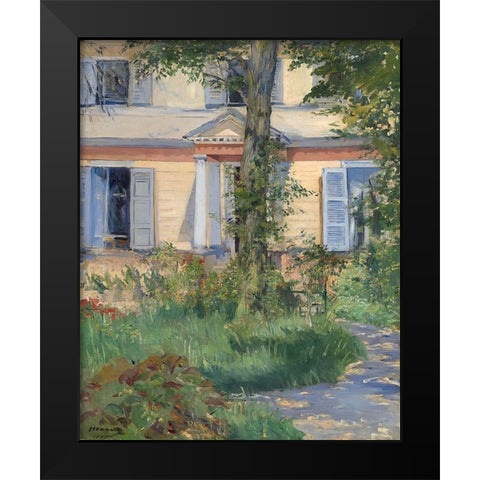 House in Rueil Black Modern Wood Framed Art Print by Manet, Edouard