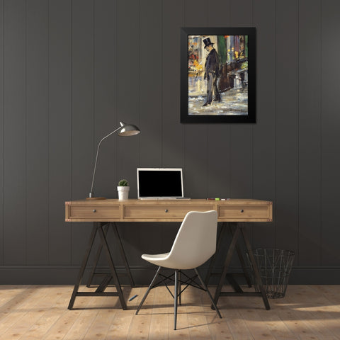 Promeneur Black Modern Wood Framed Art Print by Manet, Edouard