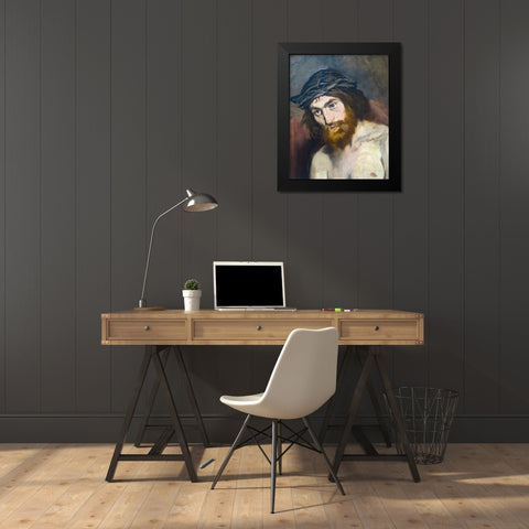 Head of Christ Black Modern Wood Framed Art Print by Manet, Edouard