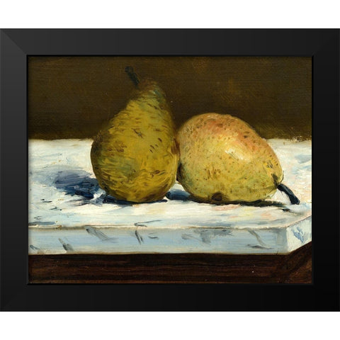 Pears Black Modern Wood Framed Art Print by Manet, Edouard