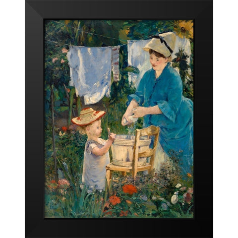 LaundryÂ  Black Modern Wood Framed Art Print by Manet, Edouard