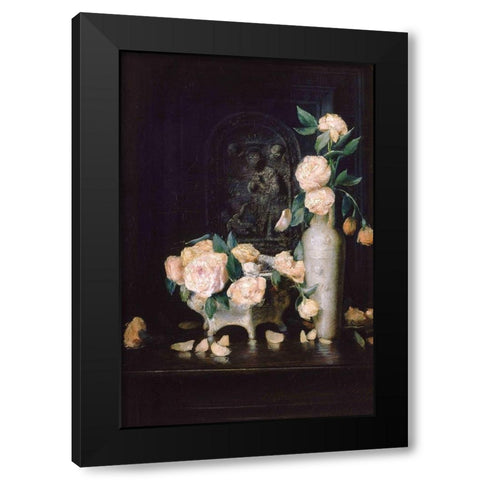Roses Black Modern Wood Framed Art Print by Weir, J Alden