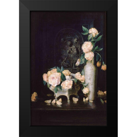 Roses Black Modern Wood Framed Art Print by Weir, J Alden