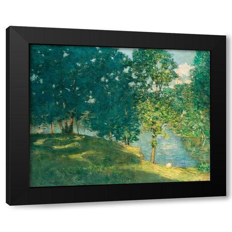 Afternoon by the Pond Black Modern Wood Framed Art Print by Weir, J Alden
