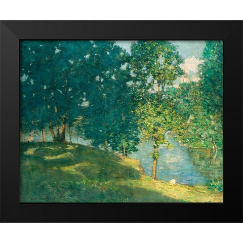 Afternoon by the Pond Black Modern Wood Framed Art Print by Weir, J Alden