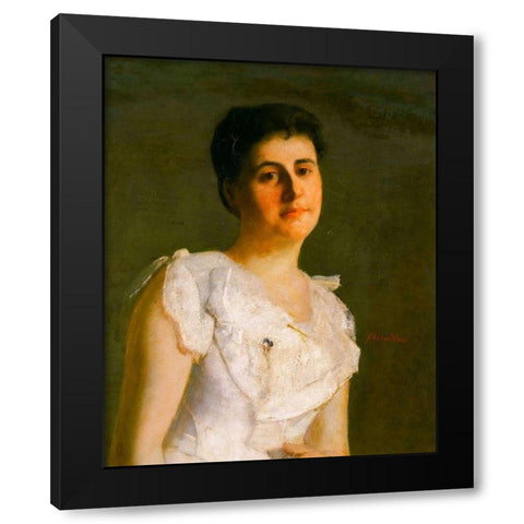 Miss Edith Potter Black Modern Wood Framed Art Print by Weir, J Alden