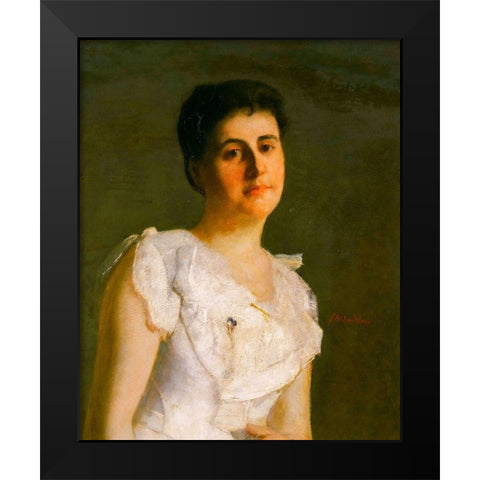 Miss Edith Potter Black Modern Wood Framed Art Print by Weir, J Alden