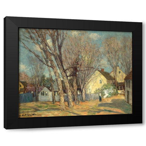 Windham Village Black Modern Wood Framed Art Print with Double Matting by Weir, J Alden