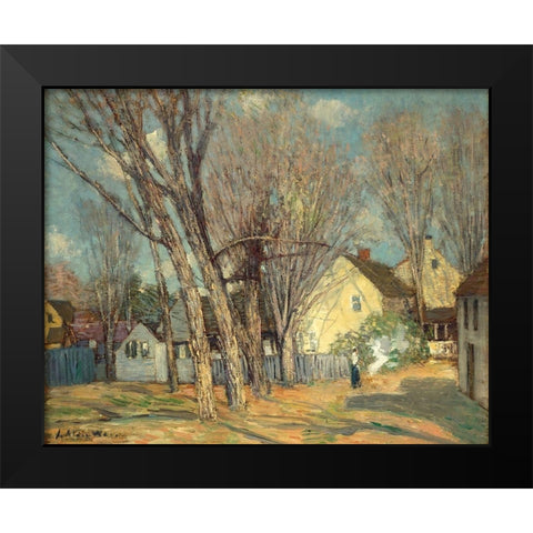 Windham Village Black Modern Wood Framed Art Print by Weir, J Alden