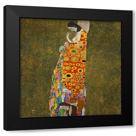 Hope, II Black Modern Wood Framed Art Print by Klimt, Gustav
