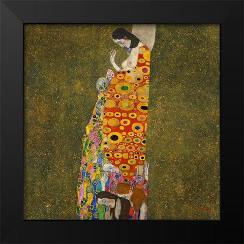 Hope, II Black Modern Wood Framed Art Print by Klimt, Gustav