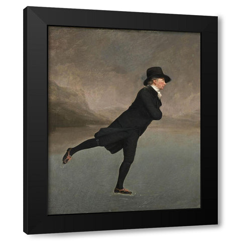 The Skating Minister Black Modern Wood Framed Art Print with Double Matting by Raeburn, Henry