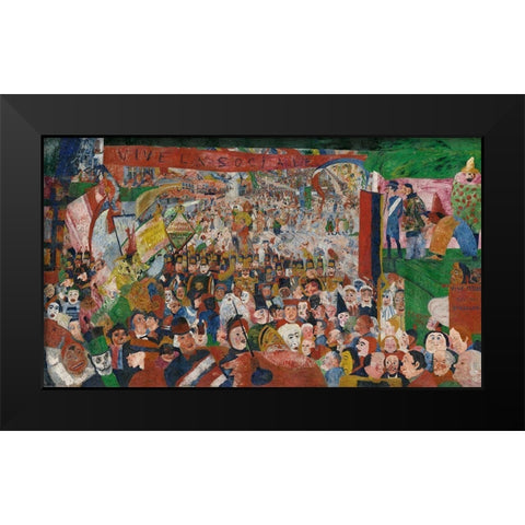 Christs Entry into Brussels in 1889 Black Modern Wood Framed Art Print by Ensor, James