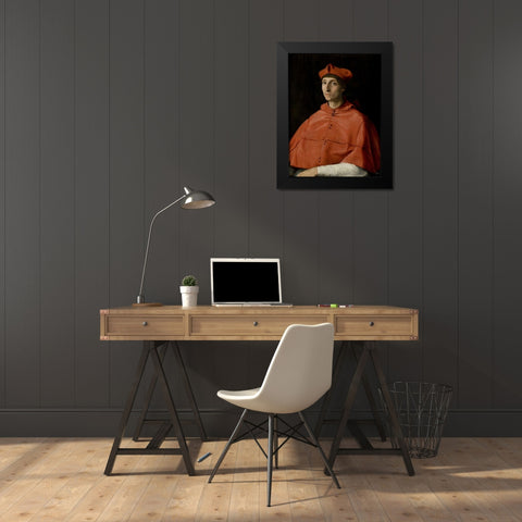 Portrait of a Cardinal Black Modern Wood Framed Art Print by Raphael