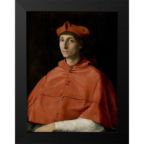 Portrait of a Cardinal Black Modern Wood Framed Art Print by Raphael