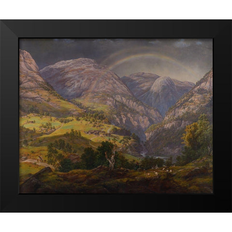 View from Stalheim Black Modern Wood Framed Art Print by Dahl, Johan Christian