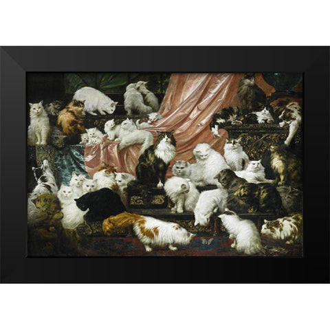 My Wifes Lovers Black Modern Wood Framed Art Print by Kahler, Carl