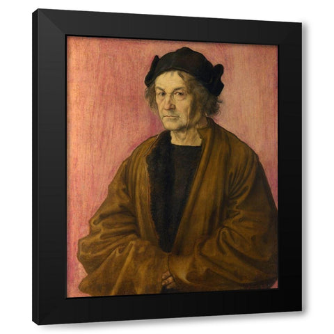 The Painters Father Black Modern Wood Framed Art Print with Double Matting by Durer, Albrecht