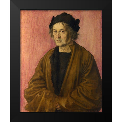 The Painters Father Black Modern Wood Framed Art Print by Durer, Albrecht