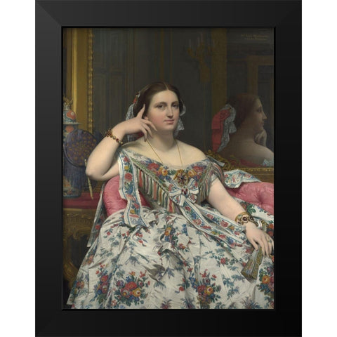 Madame Moitessier Black Modern Wood Framed Art Print by Ingres, Dominique