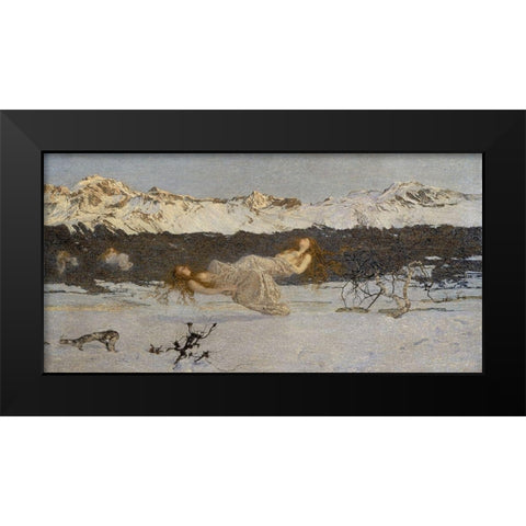 The Punishment of Lust Black Modern Wood Framed Art Print by Segantini, Giovanni