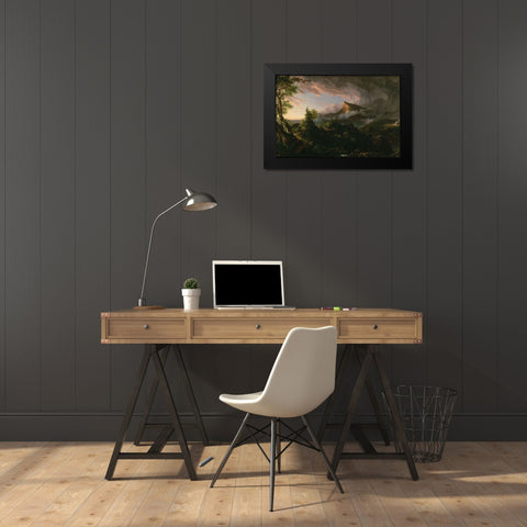 The Savage StateÂ fromÂ The Course of Empire Black Modern Wood Framed Art Print by Cole, Thomas