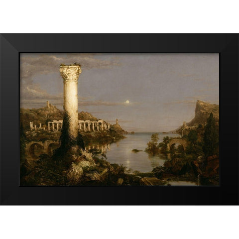 The Course of Empire Desolation Black Modern Wood Framed Art Print by Cole, Thomas