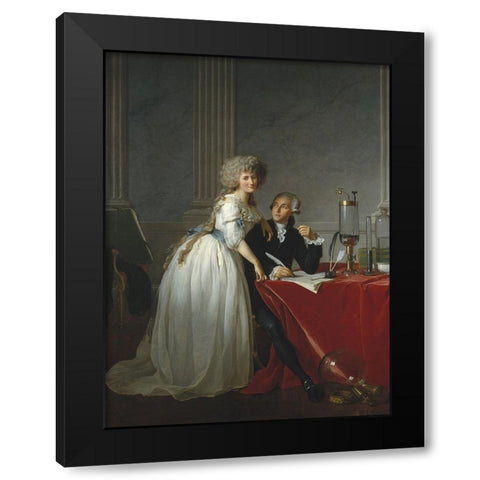 Portrait ofÂ Monsieur de LavoisierÂ and his Wife Black Modern Wood Framed Art Print by David, Jacques-Louis