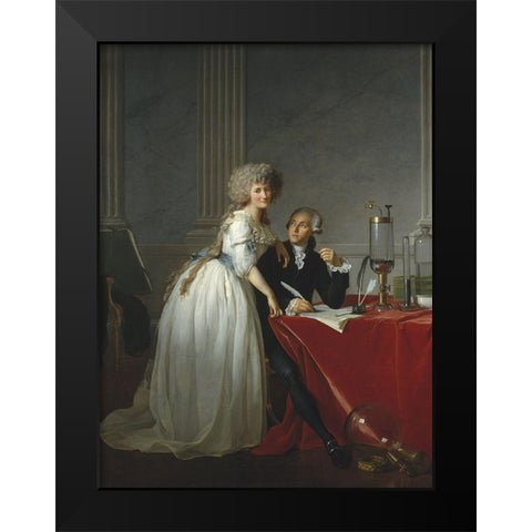 Portrait ofÂ Monsieur de LavoisierÂ and his Wife Black Modern Wood Framed Art Print by David, Jacques-Louis