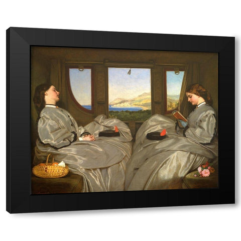 The Travelling Companions Black Modern Wood Framed Art Print by Egg, Augustus