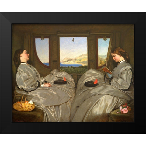 The Travelling Companions Black Modern Wood Framed Art Print by Egg, Augustus
