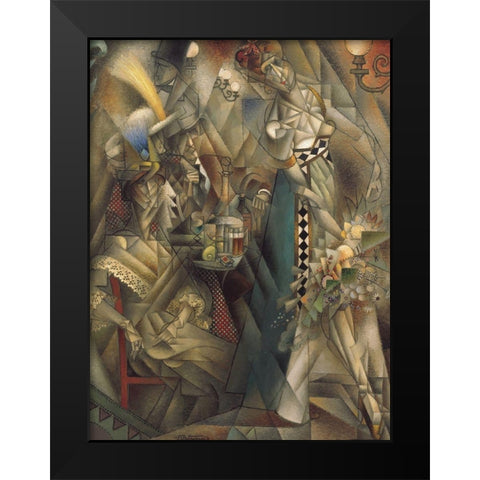 Dancer in a Cafe Black Modern Wood Framed Art Print by Metzinger, Jean