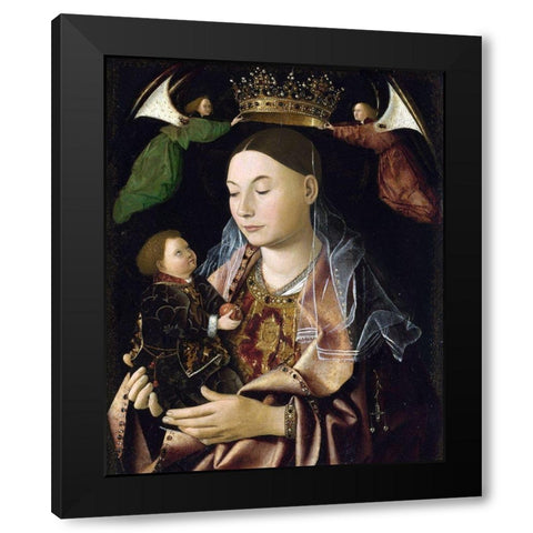 Salting Madonna Black Modern Wood Framed Art Print by da Messina, Antonello