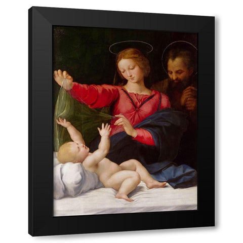Madonna of Loreto Black Modern Wood Framed Art Print by Raphael
