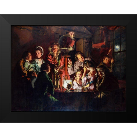 An Experiment on a Bird in the Air Pump Black Modern Wood Framed Art Print by Wright, Joseph