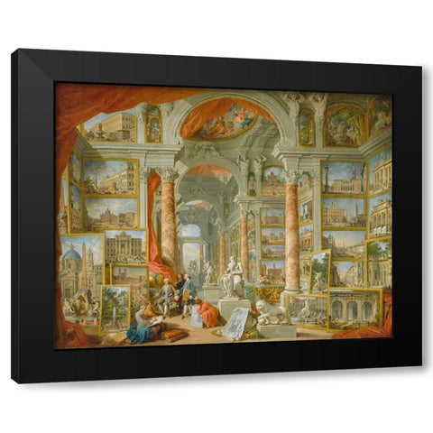 Modern Rome Black Modern Wood Framed Art Print with Double Matting by Panini, Giovanni