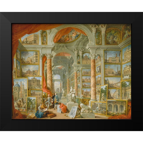 Modern Rome Black Modern Wood Framed Art Print by Panini, Giovanni