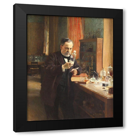 Louis Pasteur Black Modern Wood Framed Art Print by Edelfelt, Albert