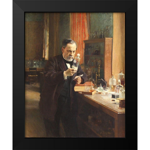 Louis Pasteur Black Modern Wood Framed Art Print by Edelfelt, Albert