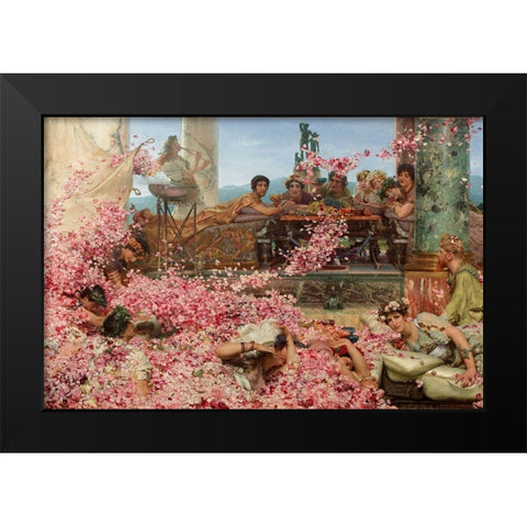 The Roses of Heliogabalus Black Modern Wood Framed Art Print by Alma-Tadema, Sir Lawrence