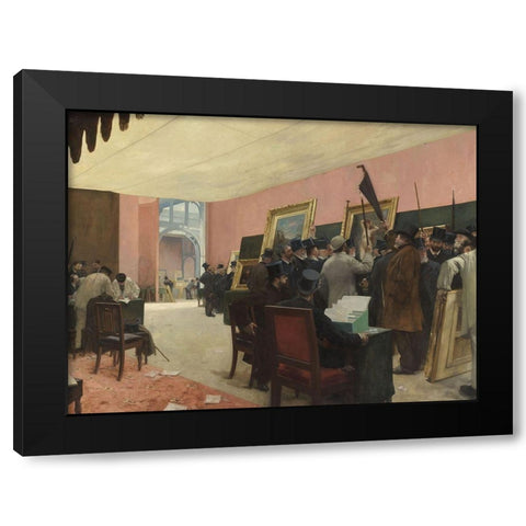 A Session of the Painting Jury Black Modern Wood Framed Art Print by Gervex, Henri