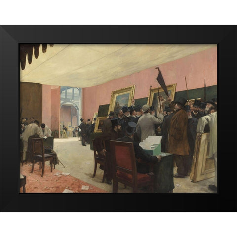 A Session of the Painting Jury Black Modern Wood Framed Art Print by Gervex, Henri