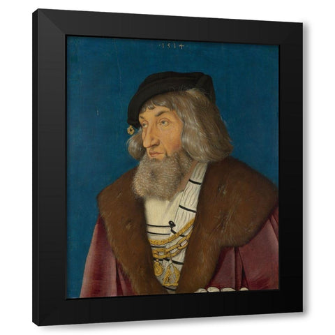 Portrait of a Man Black Modern Wood Framed Art Print by Baldung, Hans