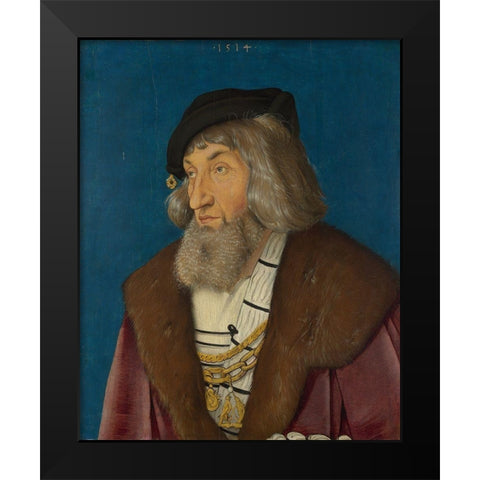 Portrait of a Man Black Modern Wood Framed Art Print by Baldung, Hans