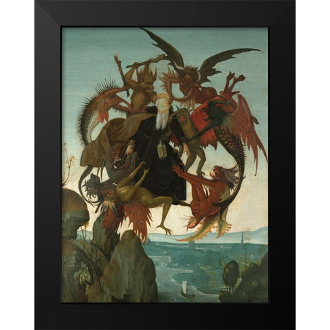 The Torment of Saint Anthony Black Modern Wood Framed Art Print by Michelangelo