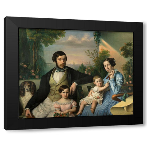 Pietro Stanislao Parisi with Family Black Modern Wood Framed Art Print with Double Matting by Tominz, Giuseppe