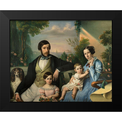 Pietro Stanislao Parisi with Family Black Modern Wood Framed Art Print by Tominz, Giuseppe