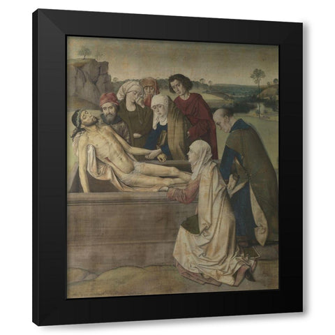 The Entombment Black Modern Wood Framed Art Print by Bouts, Dieric